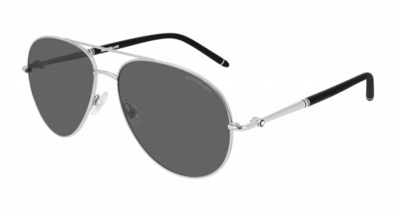 Montblanc MB0068S Sunglasses, 003 - SILVER with GREY lenses