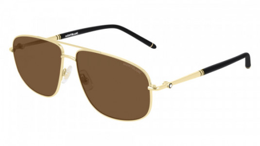 Montblanc MB0069S Sunglasses, 001 - GOLD with BROWN lenses