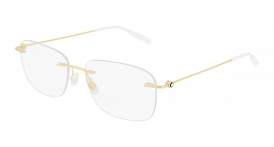 Montblanc MB0075O Eyeglasses, 002 - GOLD with TRANSPARENT lenses