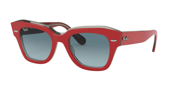 Ray-Ban RB2186 STATE STREET Sunglasses, 12963M STATE STREET RED ON TRANSPAREN (GREY)