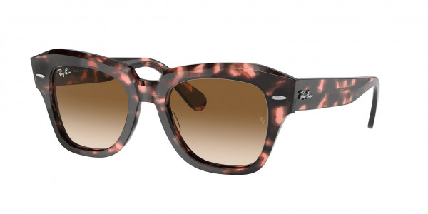 Ray-Ban RB2186 STATE STREET Sunglasses, 133451 STATE STREET PINK HAVANA BROWN (PINK)