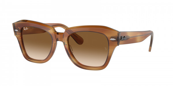 Ray-Ban RB2186 STATE STREET Sunglasses, 140351 STATE STREET STRIPED BROWN CLE (TORTOISE)