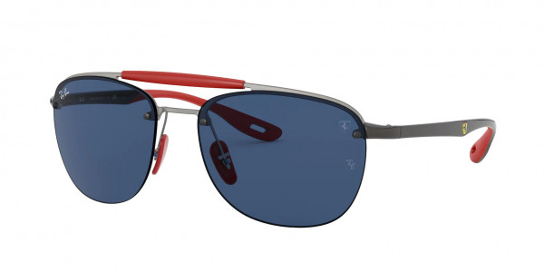 Ray-Ban RB3662M Sunglasses, F03780 MATTE GUNMETAL DARK BLUE (GREY)
