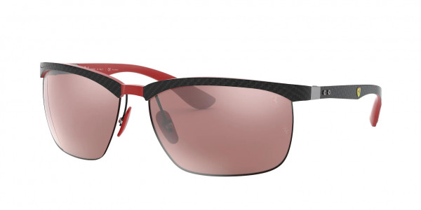 Ray-Ban RB8324M Sunglasses, F050H2 CARBON/RUBBER RED FERRARI (BLACK)