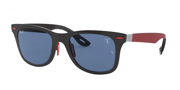 Ray-Ban RB8395M Sunglasses, F05580 MATTE CARBON ON ALLUTEX RED (BLACK)