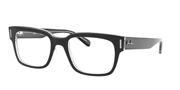 Ray-Ban Optical RX5388 JEFFREY Eyeglasses, 2034 JEFFREY BLACK ON TRANSPARENT (BLACK)