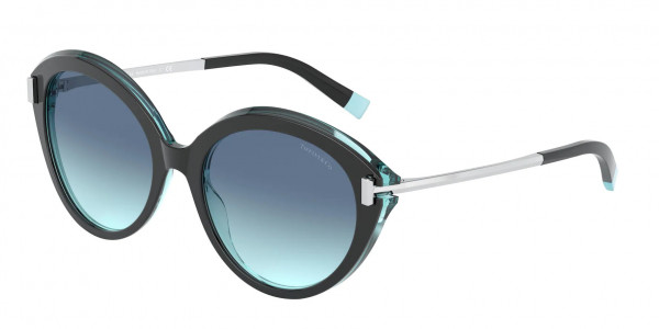 Tiffany & Co. TF4167 Sunglasses, 82859S BLACK ON CRYSTAL TIFFANY BLUE (BLACK)