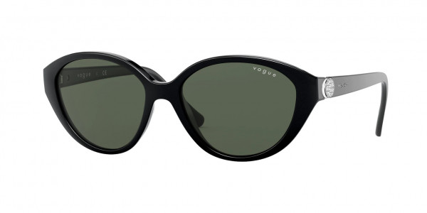Vogue VO5308SB Sunglasses, W44/71 BLACK DARK GREEN (BLACK)