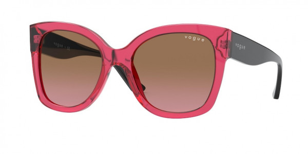 Vogue VO5338S Sunglasses, 283114 TRANSPARENT CHERRY VIOLET GRAD (RED)