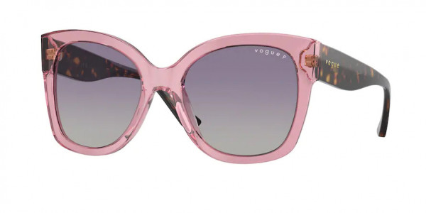 Vogue VO5338S Sunglasses, 28368J TRANSPARENT PINK POLAR GREY GR (PINK)