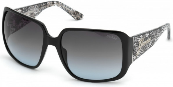 Guess GU7682 Sunglasses, 01B - Shiny Black  / Gradient Smoke