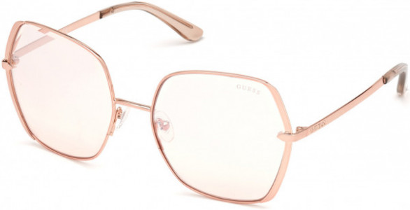 Guess GU7721 Sunglasses, 28U - Shiny Rose Gold / Bordeaux Mirror