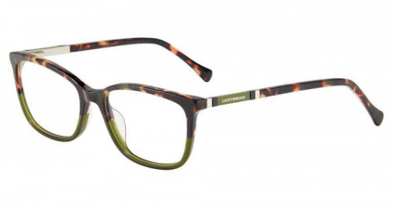 Lucky Brand D225 Eyeglasses, GREEN/TORT GRAD (0GRT)