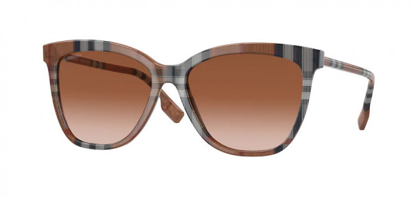 Burberry BE4308F CLARE Sunglasses, 400513 CLARE CHECK BROWN GRADIENT BRO (BROWN)