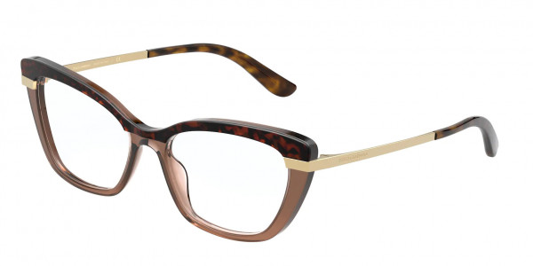 Dolce & Gabbana DG3325 Eyeglasses, 3256 HAVANA ON TRANSPARENT BROWN (GOLD)