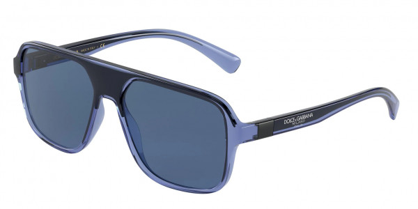 Dolce & Gabbana DG6134 Sunglasses, 325880 TRANSPARENT BLUE/BLACK DARK BL (BLUE)