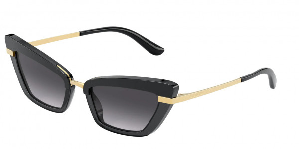 Dolce & Gabbana DG4378F Sunglasses, 32468G BLACK ON TRANSPARENT BLACK (BLACK)