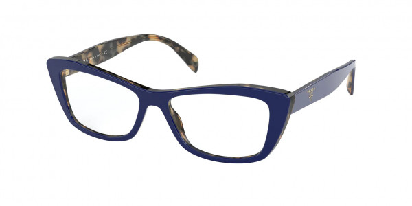 Prada PR 15XV Eyeglasses, 05C1O1 BLU/MEDIUM HAVANA (BLUE)