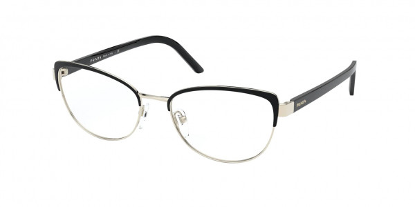 Prada PR 63XV Eyeglasses, AAV1O1 BLACK/PALE GOLD (BLACK)
