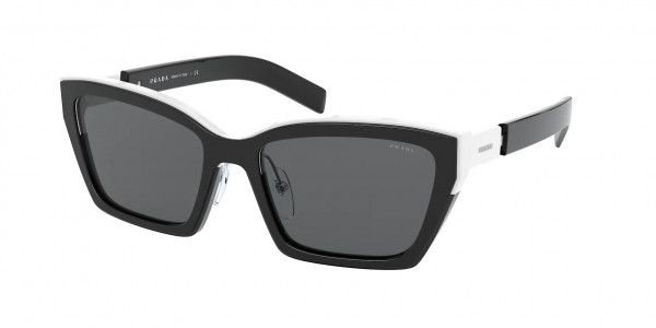 Prada PR 14XS Sunglasses, 02C5S0 BLACK DARK GREY (BLACK)