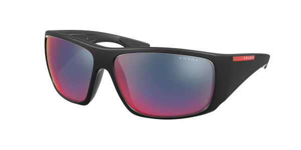 Prada Linea Rossa PS 04VS Sunglasses, 1BO9Q1 BLACK DEMISHINY DARK GREY MIRR (BLACK)