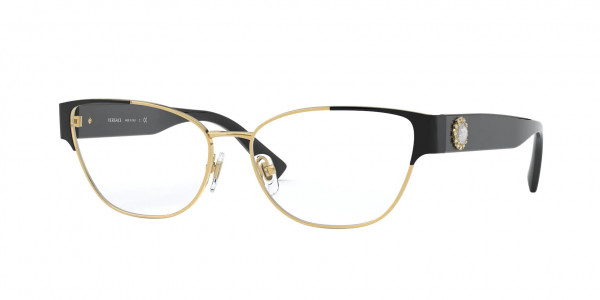 Versace VE1267B Eyeglasses, 1433 GOLD/BLACK (BLACK)