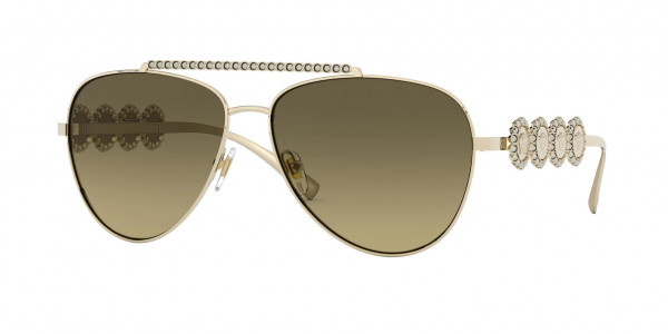 Versace VE2219B Sunglasses, 1252G9 PALE GOLD BROWN GRADIENT GREY (GOLD)