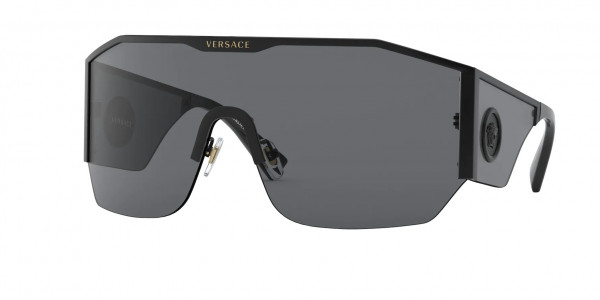 Versace VE2220 Sunglasses, 100987 BLACK (BLACK)