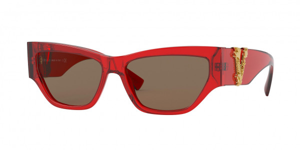 Versace VE4383F Sunglasses, 528073 TRANSPARENT RED (RED)