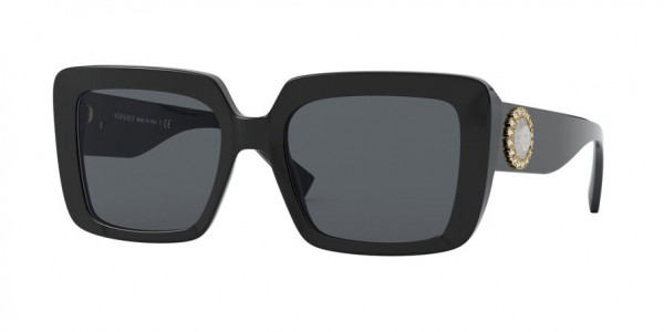Versace VE4384BF Sunglasses, GB1/87 BLACK (BLACK)