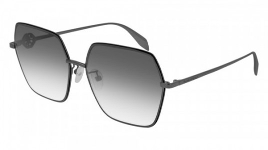 Alexander McQueen AM0226SK Sunglasses, 001 - RUTHENIUM with GREY lenses