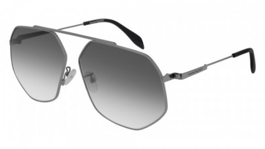 Alexander McQueen AM0229SA Sunglasses, 001 - RUTHENIUM with GREY lenses