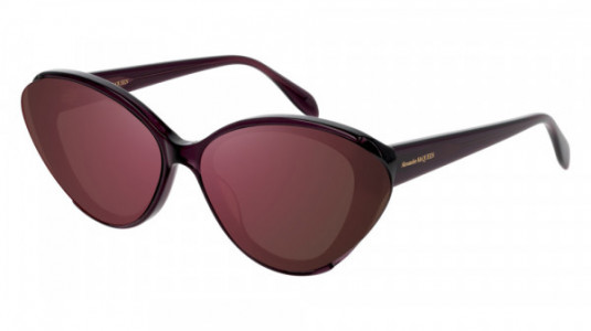 Alexander McQueen AM0249S Sunglasses, 004 - VIOLET with RED lenses