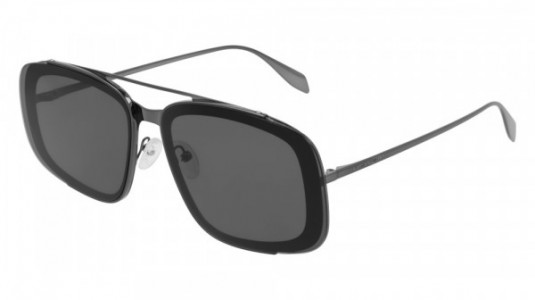 Alexander McQueen AM0252S Sunglasses, 001 - RUTHENIUM with GREY lenses