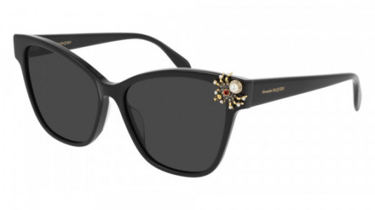 Alexander McQueen AM0269S Sunglasses, 001 - BLACK with GREY lenses