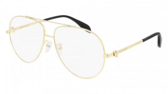 Alexander McQueen AM0260O Eyeglasses, 001 - GOLD