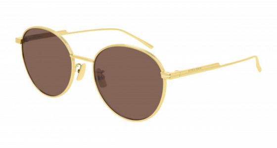 Bottega Veneta BV1042SA Sunglasses, 002 - GOLD with BROWN lenses