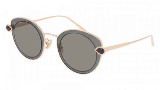 Boucheron BC0104S Sunglasses, 001 - GOLD with BLACK temples and GREY lenses