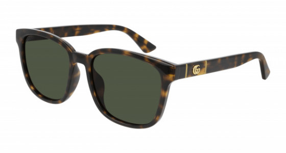Gucci GG0637SK Sunglasses, 002 - HAVANA with GREEN lenses