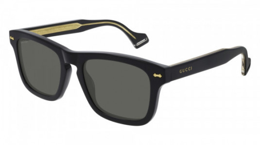 Gucci GG0735S Sunglasses, 002 - BLACK with SMOKE polarized lenses