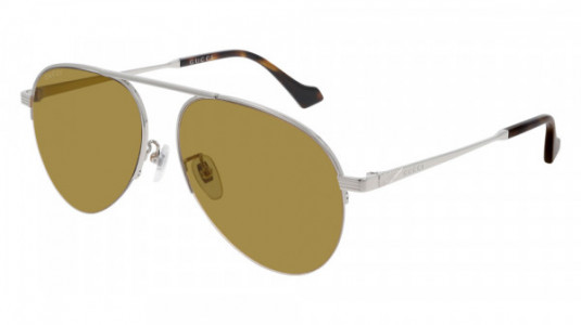 Gucci GG0742S Sunglasses, 004 - SILVER with YELLOW lenses