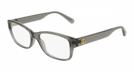 Gucci GG0716O Eyeglasses, 003 - GREY with TRANSPARENT lenses