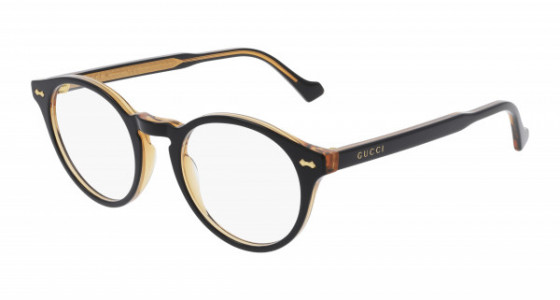 Gucci GG0738O Eyeglasses, 004 - BLACK with TRANSPARENT lenses