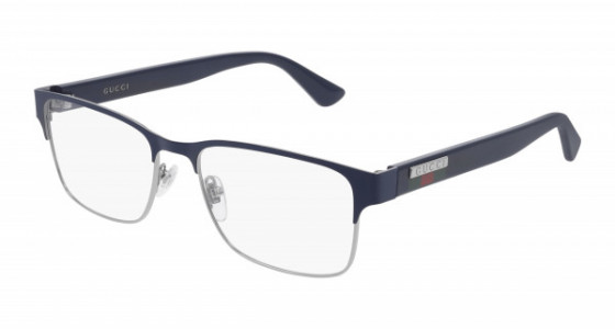 Gucci GG0750O Eyeglasses, 003 - BLUE with TRANSPARENT lenses