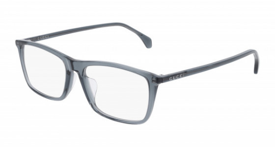 Gucci GG0758OA Eyeglasses, 003 - GREY with TRANSPARENT lenses
