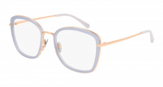 Pomellato PM0085O Eyeglasses, 002 - BLUE with GOLD temples and TRANSPARENT lenses