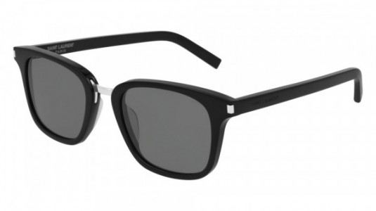 Saint Laurent SL 341 Sunglasses, 001 - BLACK with SILVER lenses