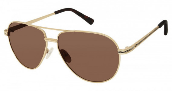 Sperry Top-Sider Billingsgate Sunglasses, C06 SHINY GOLD (SOLID DARK BROWN)