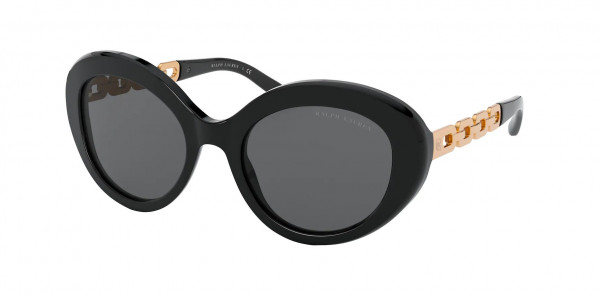 Ralph Lauren RL8183 Sunglasses, 500187 SHINY BLACK DARK GREY (BLACK)