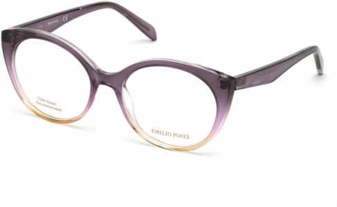 Emilio Pucci EP5134 Eyeglasses, 083 - Gradient Transparent Violet-To-Rose Front, Transparent Violet Temples